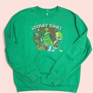 Green Looney Tunes Crewneck Sweater